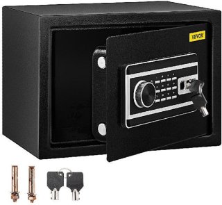 Wat vinden we goed aan de Bolture Kluis Brandwerend met Sleutel - Kluisje met Cijferslot - Vingerafdruk - Elektronisch - 35 x 30 x 40 cm - Zwart