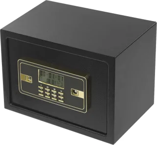 Kluis Oplunce - 22L - Brandwerend en waterdicht - Kluisjes met cijferslot - Zwart/goud - 2 sleutels - Digitaal toetsenbord