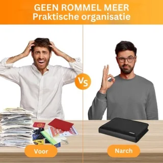 QPFO® Brandwerende Documententas A4 - Waterdichte Zak Met Ritssluiting - Hittebestendige Document Organizer Met 12 Vakken