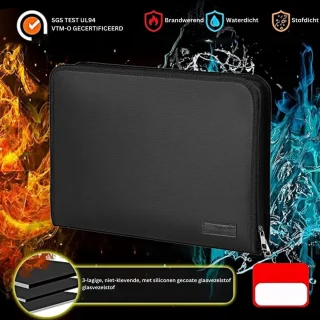 QPFO® Brandwerende Documententas A4 - Waterdichte Zak Met Ritssluiting - Hittebestendige Document Organizer Met 12 Vakken