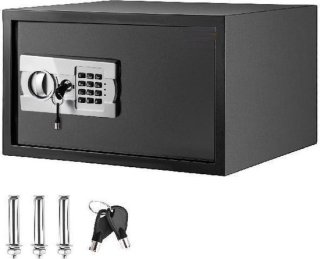 OxyFlowzy® Kluis Brandwerend - Elektronisch - Cijferslot - Sleutel - Muurbevestiging - 31L - 46x41x27 cm - 12KG - Staal - Zwart review