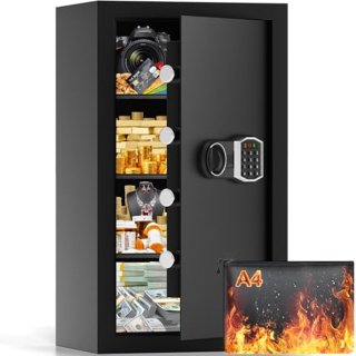 De Grote Home Safe 5.0 Cuft - Brandwerende en Waterdichte Digitale Kluis met Elektronische Toetsenbord in één oogopslag