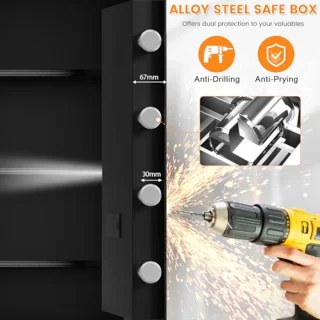 Grote Home Safe 5.0 Cuft - Brandwerende en Waterdichte Digitale Kluis met Elektronische Toetsenbord