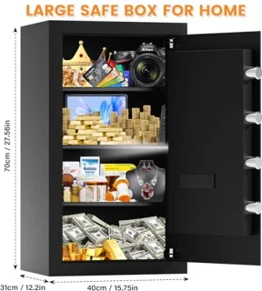 Grote Home Safe 5.0 Cuft - Brandwerende en Waterdichte Digitale Kluis met Elektronische Toetsenbord