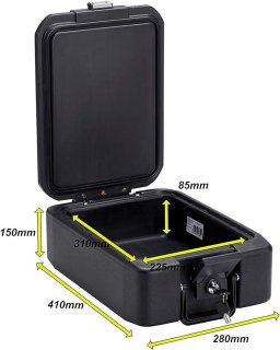 Wat vinden we goed aan de SNJY® Kluis Brandwerend - Kluis met Sleutel - Documentenkluis - 41D x 28B x 16H cm - Zwart