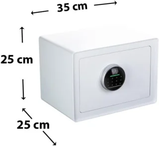 DailySupplies® Kluis met Vingerafdruk - Brandwerend - Safe met Noodsleutel - Wit