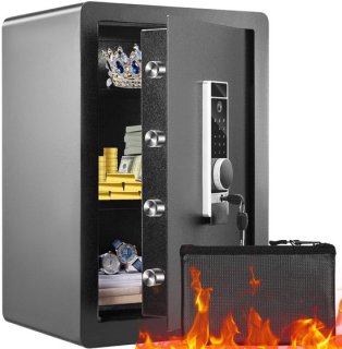 DailySupplies® Kluis met Vingerafdruk - Brandwerend - Safe met Noodsleutel - Zwart review