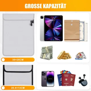 2 brandwerende tassen - voor documenten, paspoorten, bankzaken en contant geld