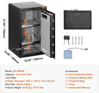 4CU.FT Veiligheidskluis met Sleutelrek en LED