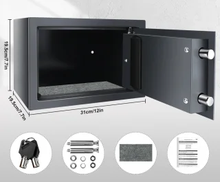 Wat vinden we goed aan de Allero Stalen Kluis 16 L Zwart