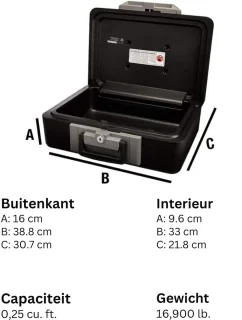 ApexArte Kluis Vingerafdruk Brandwerend Zwart