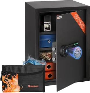 Biometrische kluis 50x35x36cm zwart