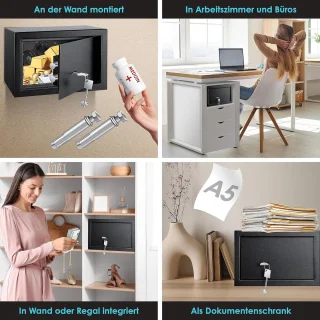 Brandwerend Geldkistje 31x20x20cm met Sleutel