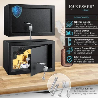 Brandwerend Geldkistje 31x20x20cm met Sleutel