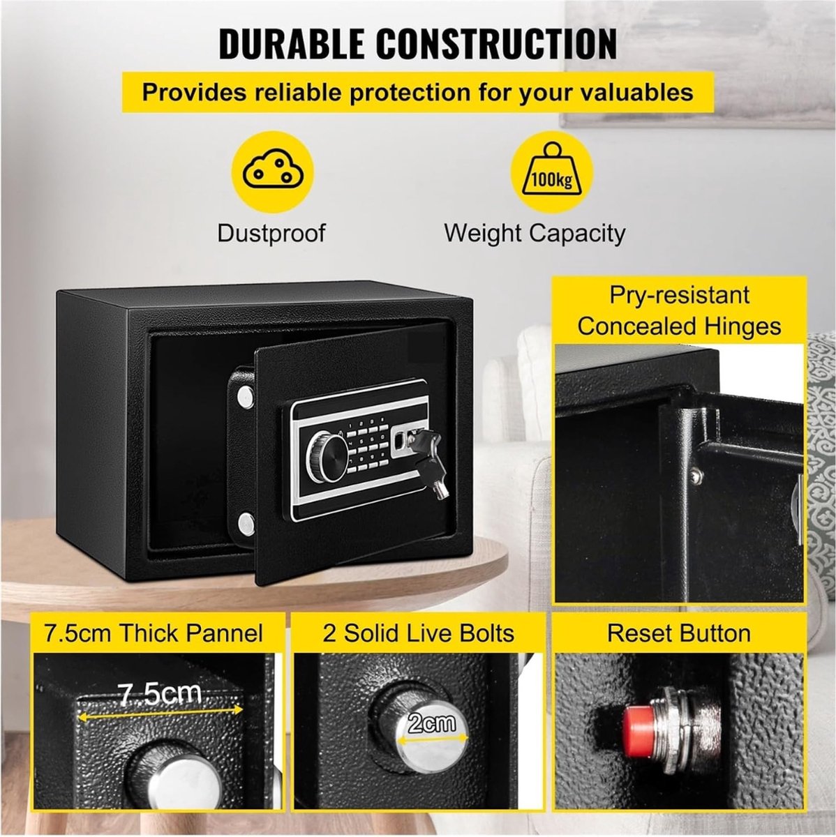 Wat vinden we goed aan de Brandwerende Kluis 22L met Vingerafdruk en Cijferslot