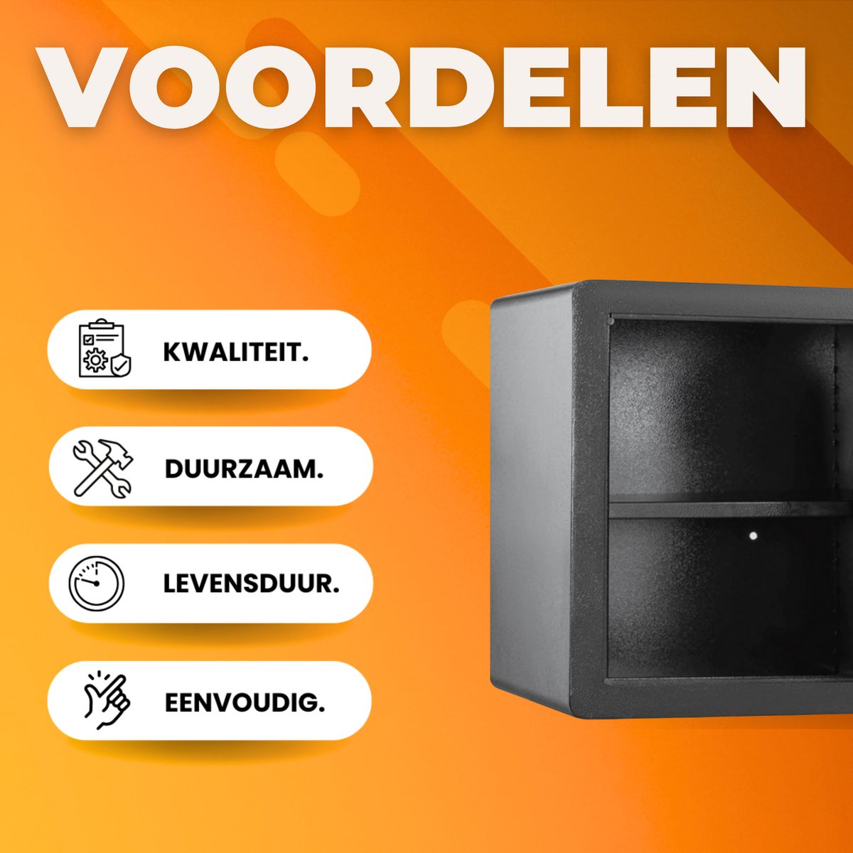 Wat vinden we goed aan de Brandwerende kluis 51L met cijferslot en sleutel