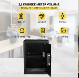 Brandwerende Kluis 60L Elektronisch Met Cijferslot en Sleutel