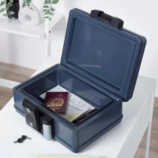 Brandwerende koffer - documentenbox - 5 liter - grijs