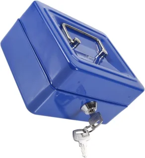 Brandwerende metalen kluis 25x20x9 cm Blauw