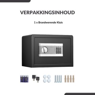 Buxibo Brandwerende Kluis Digitaal Codeslot Zwart