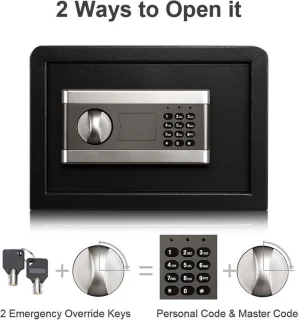 Buxibo Brandwerende Kluis Digitaal Codeslot Zwart