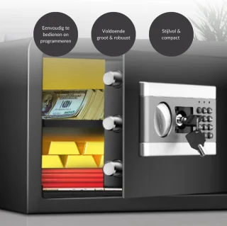 Buxibo Brandwerende Kluis Digitaal Codeslot Zwart