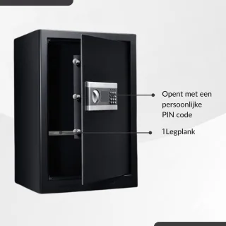 Buxibo Brandwerende Kluis Villa Digitaal Codeslot Zwart