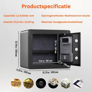 CLGP® Brandwerend Geldkistje 34L met Sleutel