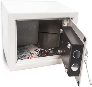 Compacte brandwerende kluis met sleutel — Core® Wit