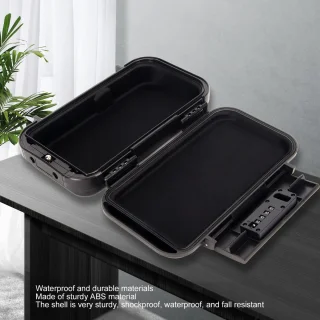 Dailygoods- Brandwerende Kluis Draagbaar - Waterdichte Kluis - 4-Cijferig Wachtwoordslot - Mini Kluis voor Reizen - Zwart - Lichtgewicht 703g