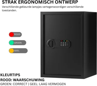 DailySupplies® Brandwerend Geldkistje met Sleutel Zwart