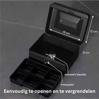 DailySupplies Geldkistje Brandwerend Zwart met Sleutel