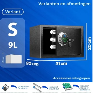 Dailysuppliess Vingerafdrukkluis 30x20x20cm Zwart