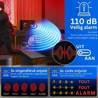 Dailysuppliess Vingerafdrukkluis 30x20x20cm Zwart