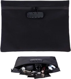 De Documenten- en geldtas, zwart in één oogopslag
