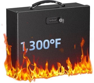 Documentenkluis met code- en sleutelslot – 33 × 27 × 10 cm
