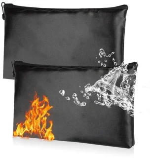 Documententas brandwerend waterdicht met rits - 2 stuks 29 x 20 cm