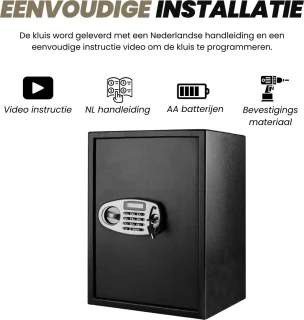 Elektronische Brandwerende Kluis 52L Zwart