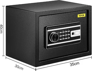 Elektronische kluis 48L met vingerafdruk en cijferslot zwart