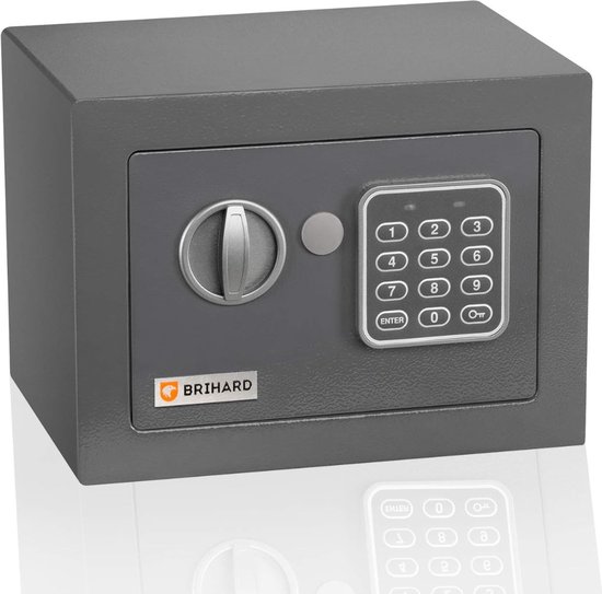 Elektronische Kluis 6L met Cijferslot en Sleutel Grijs review