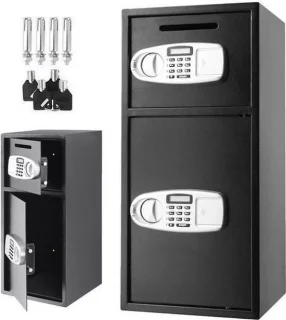 Happyment Dubbele Elektrische Kluis 25 kg Zwart
