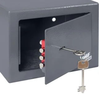 HMF Brandwerende Geldkluis met Sleutel 23x17x17 cm Grijs