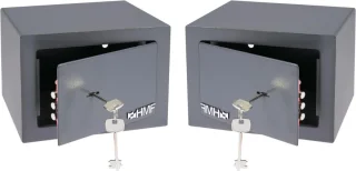 HMF Brandwerende Geldkluis met Sleutel 23x17x17 cm Grijs