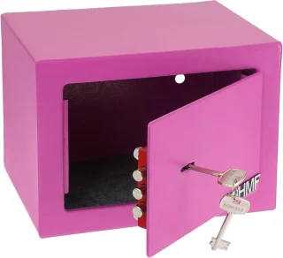HMF Brandwerende Geldkluis met Sleutel 23x17x17cm Roze