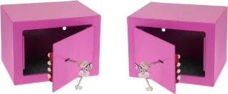 HMF Brandwerende Geldkluis met Sleutel 23x17x17cm Roze