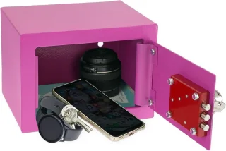 HMF Brandwerende Geldkluis met Sleutel 23x17x17cm Roze
