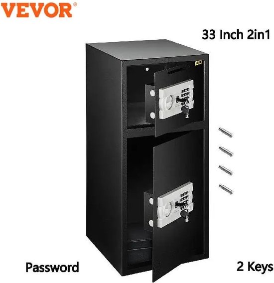 Kluis 2in1 35x35x75 cm elektrisch cilinderslot zwart review