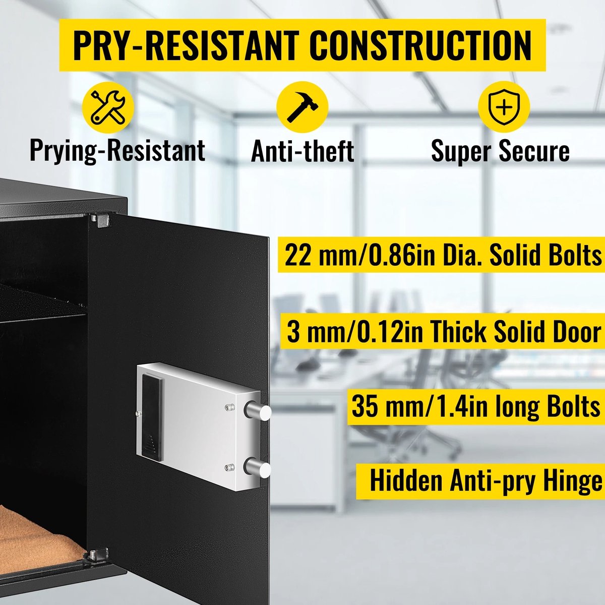 Wat vinden we goed aan de Kluis Brandwerend Met Cijferslot En Sleutels 30x36x45cm Zwart