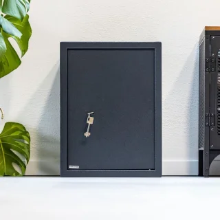 Kluis Vingerafdruk Grijs Safe Noodsleutel