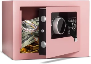 Lìon® kluis brandwerend met sleutel, roze, 17 x 23 x 17 cm